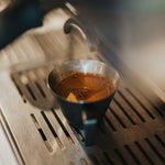 A fresh espresso shot pulled with Pops Coffee