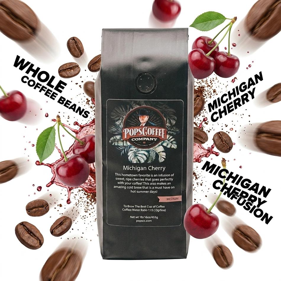 Michigan Cherry Coffee - Sweet Cherry Flavored Medium Roast | Pops