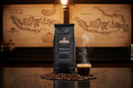 Pops Coffee Company Mocha Java bag on a dark espresso bar with bold coffee and nod to the blend's ancient Yemen and Indonesia origins